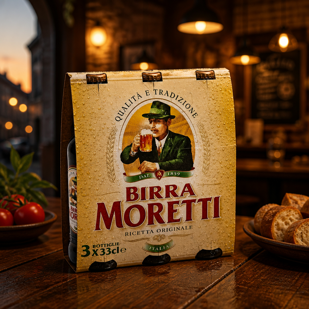 Bière Moretti, pack de 3 bouteilles de 330 ml