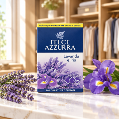 Felce Azzurra Sacchetti Profumati Armadi e Cassetti Lavanda e Iris – 3 pezzi