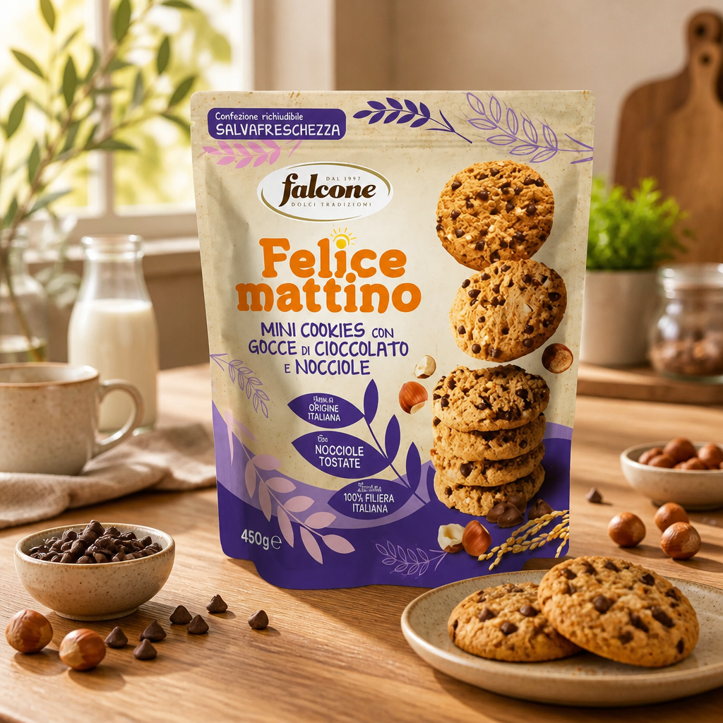 Falcone Mini Cookies Hazelnuts Chocolate 450gr