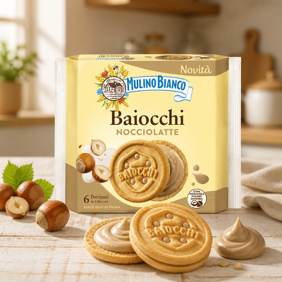 Mulino Bianco Baiocchi Snack Nocciolatte 168 GR