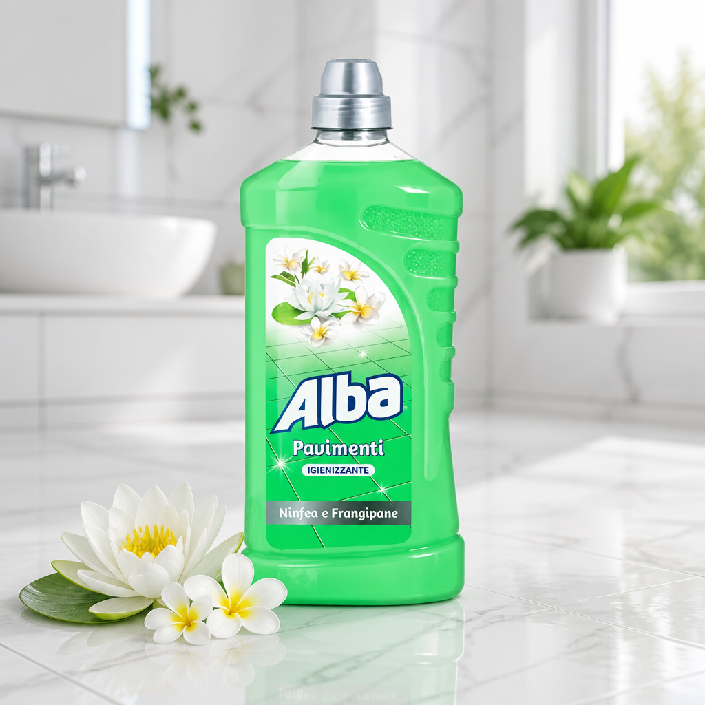 ALBA Pavimenti Ninfea e Frangipani 1000 ml – Détergent assainissant pour sols et surfaces lavables