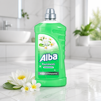 ALBA Pavimenti Ninfea e Frangipani 1000 ml – Sanitizing Detergent for Floors and Washable Surfaces