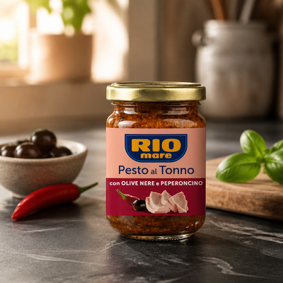 Rio Mare Pesto with Tuna, Black Olives and Chili Pepper 130g