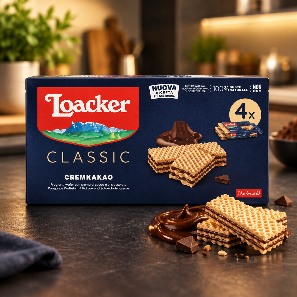 Loacker Wafer Classic Cremkakao – 45 g x 4