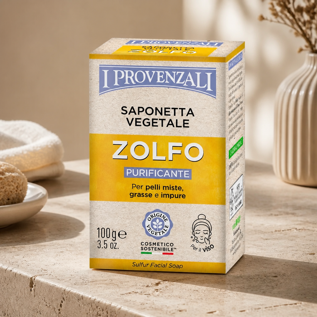 I Provenzali Sapone con aggiunta di zolfo per il viso 100 gr