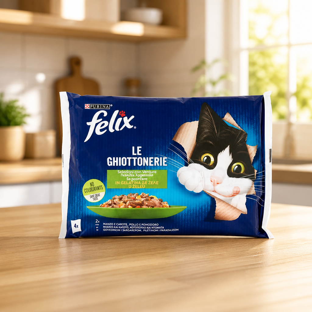 Felix Ghiottonerie Gatto Carne e Verdure 85 gr x 4