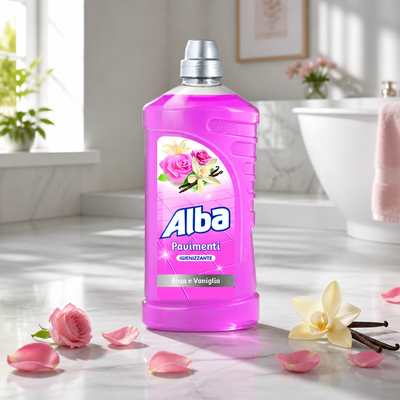 ALBA Pavimenti Rosa e Vaniglia 1000 ml – Sanitizing Detergent for Floors and Washable Surfaces