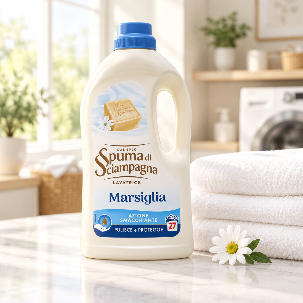 Spuma di Sciampagna Detersivo Lavatrice Marsiglia – 27 lavaggi, 1,215 L