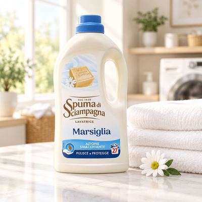 Spuma di Sciampagna Detersivo Lavatrice Marsiglia – 27 lavaggi, 1,215 L