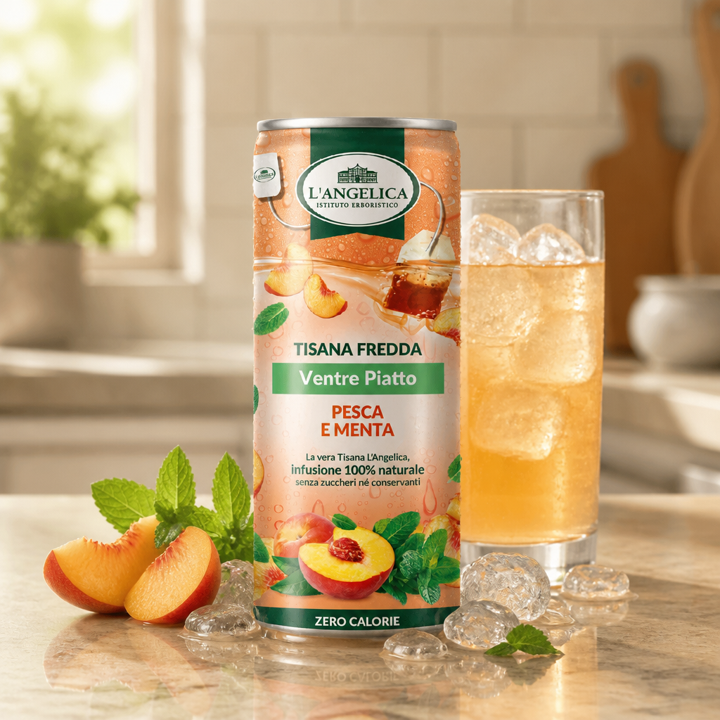 L'Angelica Infusion Froide Ventre Plat Zéro Cal Pêche et Menthe 240 ml