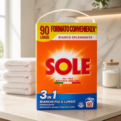 Sole Bianco Detersivo lavatrice in Polvere 90 lavaggi