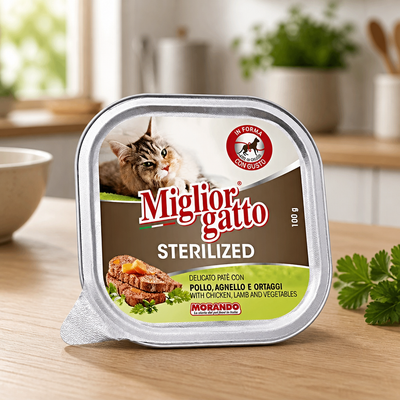 Migliorgatto Stérilisé Pâté Poulet Agneau et Légumes 100 g