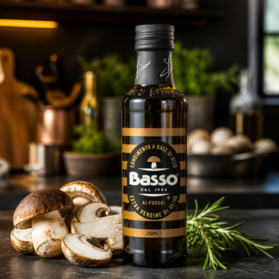 Basso Huile d'Olive Vierge Extra aux champignons 250 ml