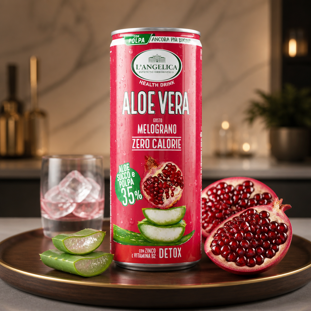 L'Angelica Health Drink Aloe Vera Pomegranate Flavor Zero Calorie Detox 240 ml
