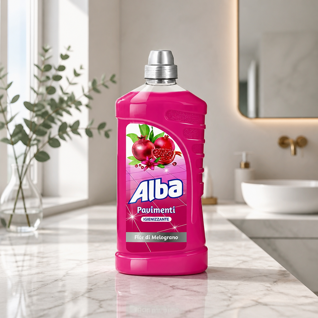 ALBA Pavimenti Fior di Melograno 1000 ml – Détergent assainissant pour sols et surfaces lavables