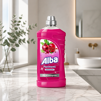 ALBA Pavimenti Fior di Melograno 1000 ml – Detergente Igienizzante per Pavimenti e Superfici Lavabili