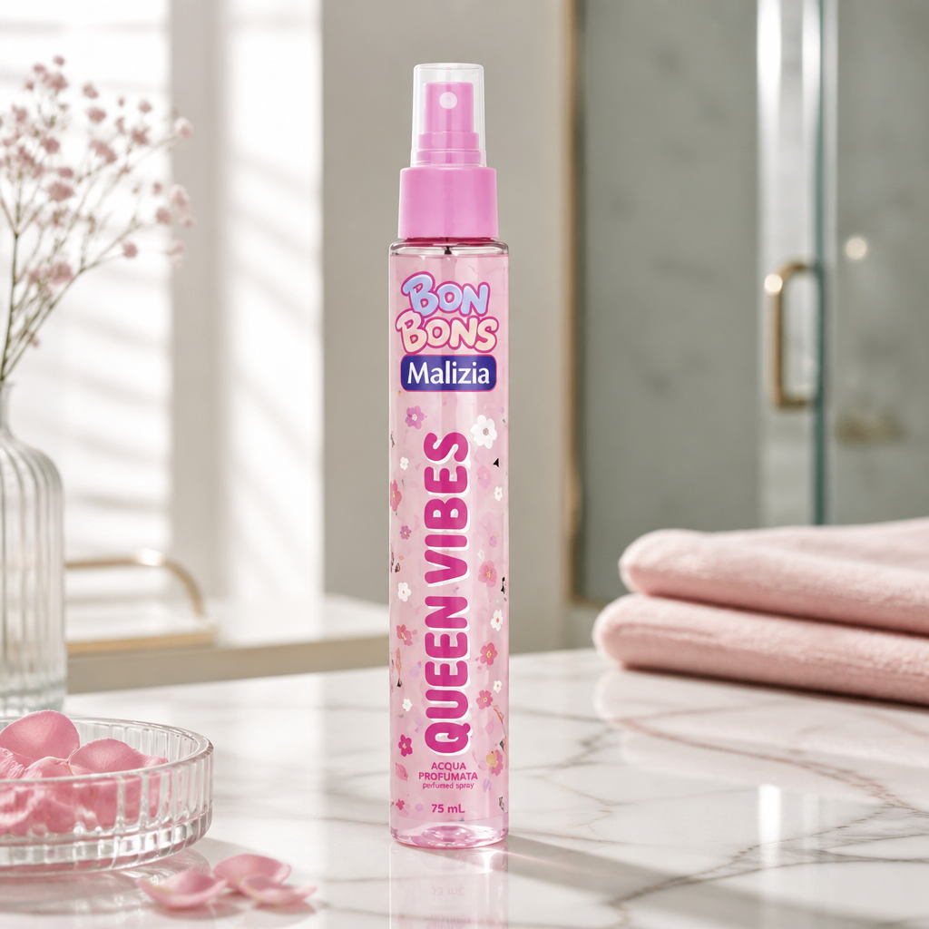 Acqua Corpo Glitter Profumata Spray Malizia Bon Bons Queen Vibes 75 ml