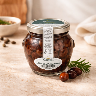 Gusti Mediterranei Olives noires à la puttanesca 580 ml