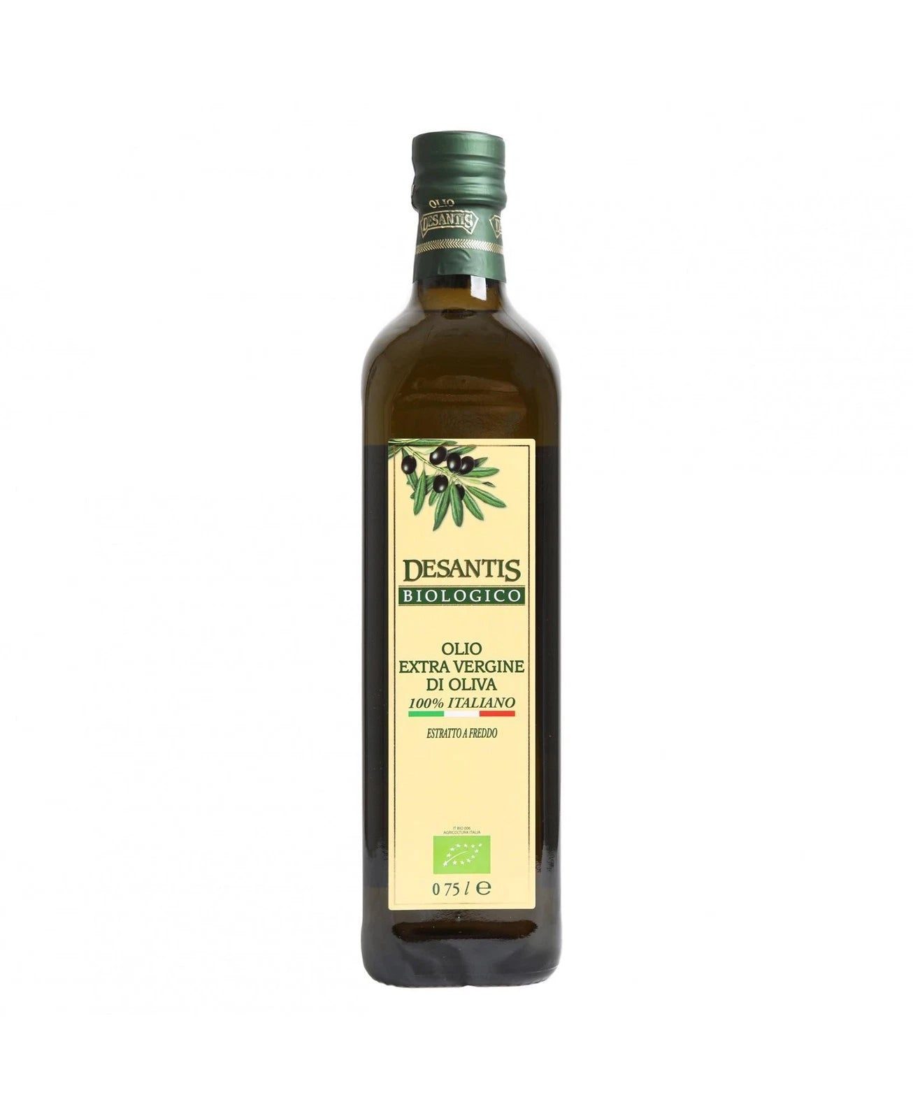 De Santis Olio Extra Vergine di Oliva BIO 100% Italiano 0,75 lt